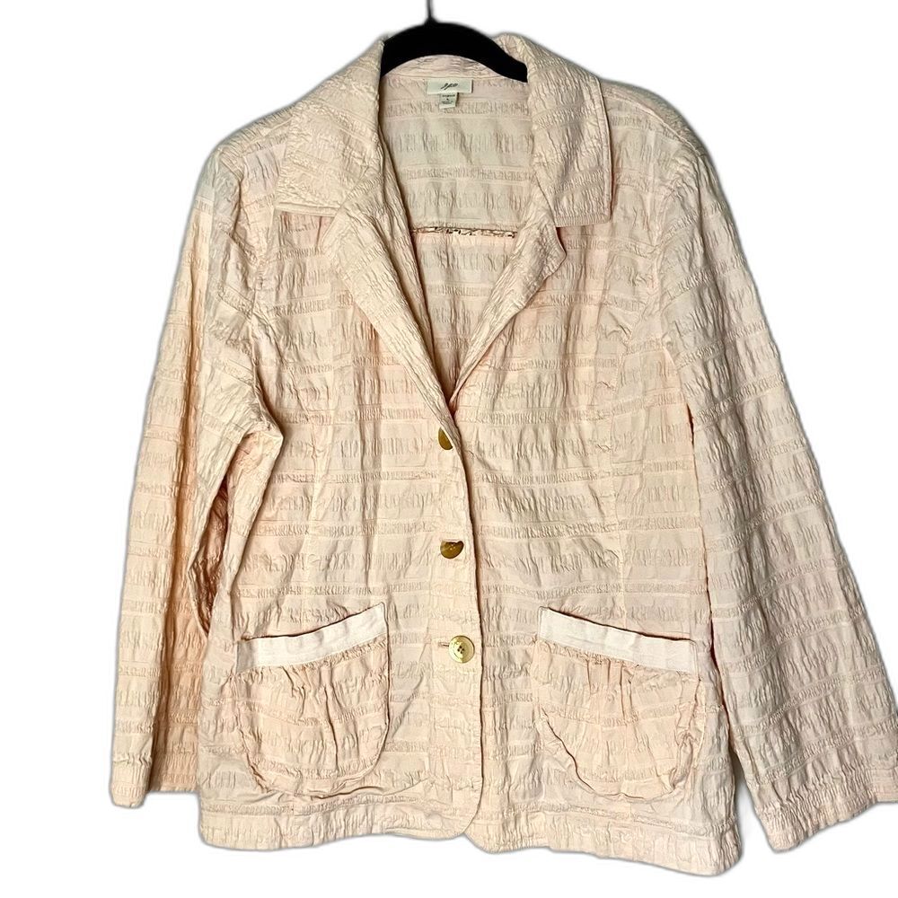 J Jill Textured Fabric Stretch Blazer Jacket Size L